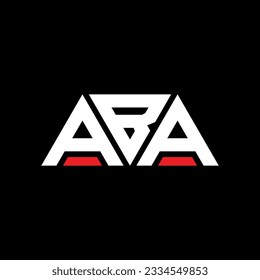 ABA triangle letter logo design with triangle shape. ABA triangle logo design monogram. ABA triangle vector logo template with red color. ABA triangular logo Simple, Elegant, and Luxurious design.