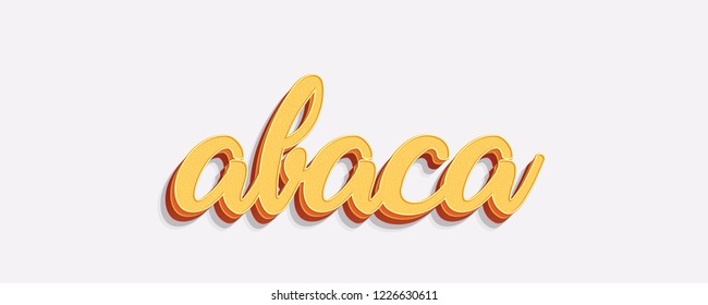  abaca word in orange on isolated white background