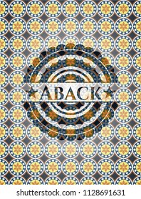 Aback arabesque emblem. arabic decoration.