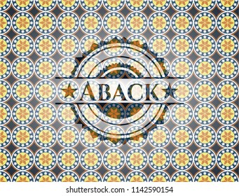 Aback arabesque emblem. arabic decoration.