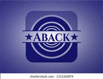 Aback badge with denim texture