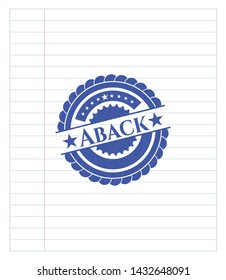 Aback blue ink pen emblem. Vector Illustration. Detailed.