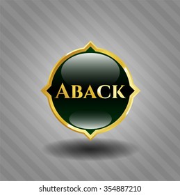 Aback gold shiny badge