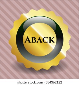 Aback golden emblem