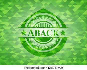 Aback green emblem with mosaic background