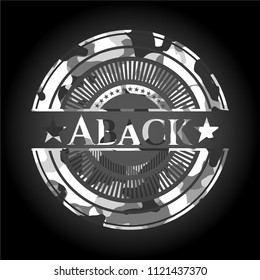 Aback grey camo emblem