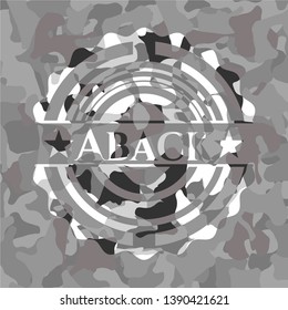 Aback grey camouflage emblem. Vector Illustration.