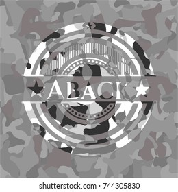 Aback on grey camouflaged texture