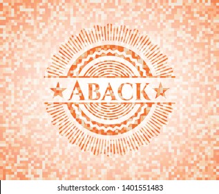 Aback orange mosaic emblem with background