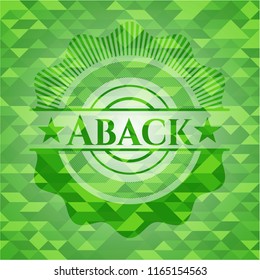 Aback realistic green emblem. Mosaic background