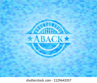 Aback realistic light blue mosaic emblem