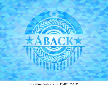 Aback realistic sky blue emblem. Mosaic background