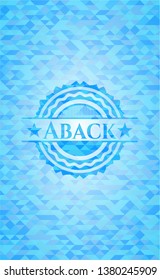 Aback realistic sky blue emblem. Mosaic background