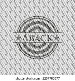 Aback silver emblem. Scales pattern. Vector Illustration. Detailed. 