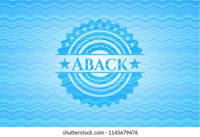 Aback sky blue water wave emblem background.
