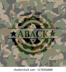 Aback written on a camouflage texture