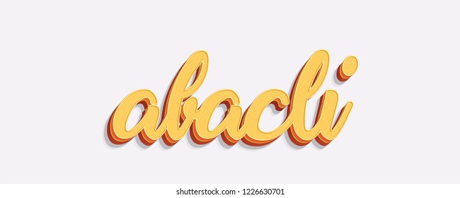 abacli word in orange on isolated white background