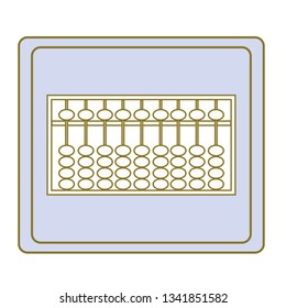 
abacus to add numbers. isolated on background blue