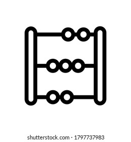 Abacus (Back To School) icon outline vector. isolated on white background