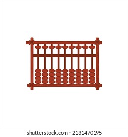 Abacus con el logotipo del icono de las perlas Isolación de la ilustración vectorial