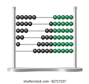 Abacus with black and green balls