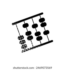 Abacus black hand drawn icon in halftone texture style