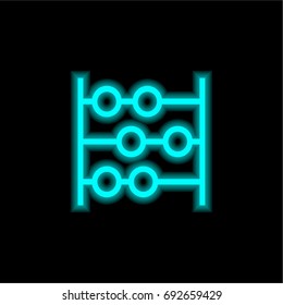 Abacus blue glowing neon ui ux icon. Glowing sign logo vector