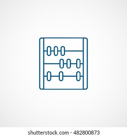 Abacus Blue Line Icon On White Background