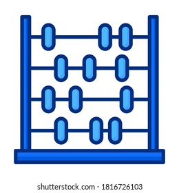 abacus, blue outline education icon 
