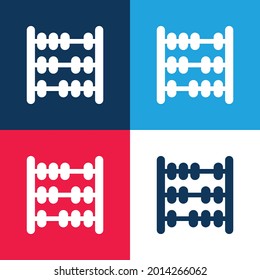Conjunto de iconos mínimo de cuatro colores azul y rojo Abacus