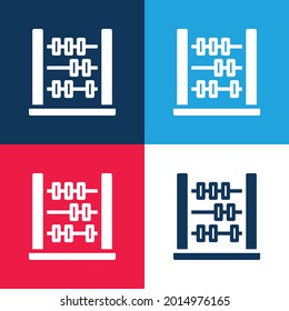Conjunto de iconos mínimo de cuatro colores azul y rojo Abacus