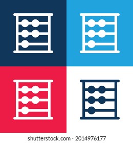 Abacus blue and red four color minimal icon set