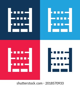 Abacus blue and red four color minimal icon set