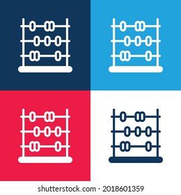 Abacus blue and red four color minimal icon set