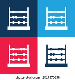 Abacus blue and red four color minimal icon set