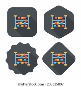 abacus calculation flat icon with long shadow