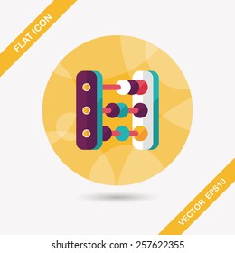 abacus calculation flat icon with long shadow