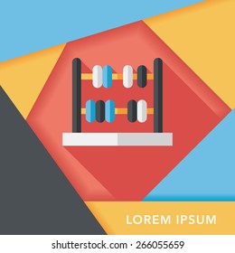 abacus calculation flat icon with long shadow,eps10