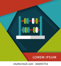 abacus calculation flat icon with long shadow,eps10
