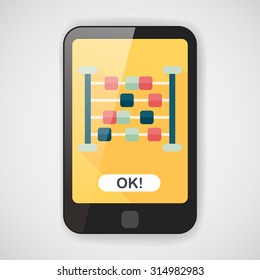 abacus calculation flat icon with long shadow