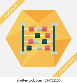 abacus calculation flat icon with long shadow