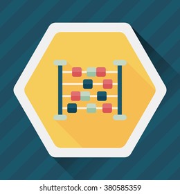 abacus calculation flat icon with long shadow