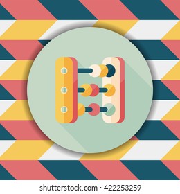 abacus calculation flat icon with long shadow