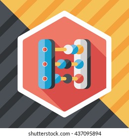 abacus calculation flat icon with long shadow