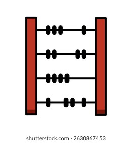 Abacus Calculation Math Learning Line Icon Education Finance Business Flat Outline Vector Editable Easy to Edit Tool Symbol