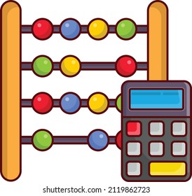 cálculo de abacus Ilustración vectorial aislada en un fondo transparente. iconos planos de línea vectorial para concepto o gráficos web.