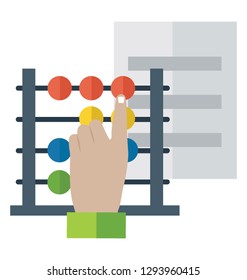 Abacus calculator flat icon 