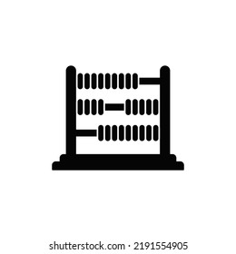 Abacus, calculator icon in black flat glyph, filled style isolated on white background