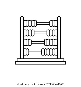 Abacus, calculator icon in line style icon, isolated on white background