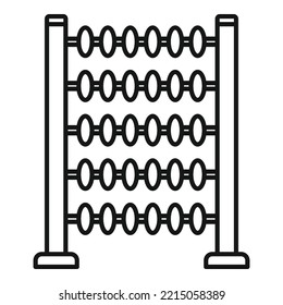 Abacus-Taschenrechner-Symbol-Umrandungsvektor. Mathe-Spielzeug. Anzahl der Zähler